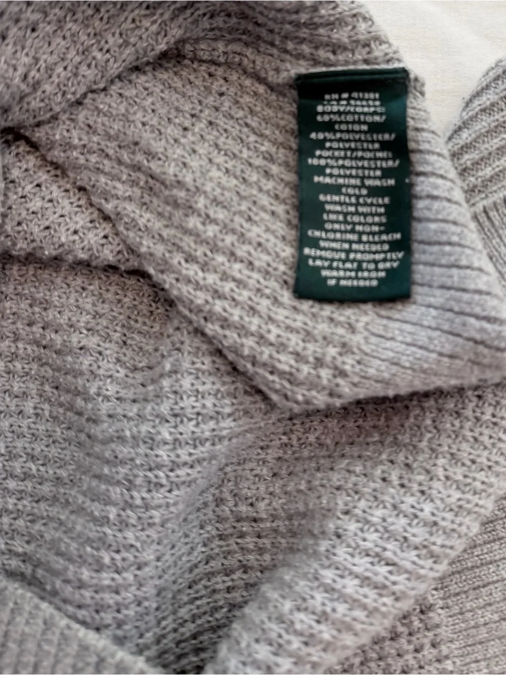 Lauren Ralph Lauren Gray Half-Zip Knit Pullover